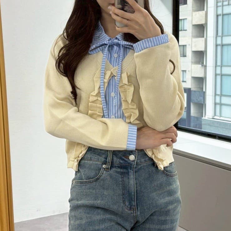 ルネ♡フリルカーディガン れみ@re.__mi23セレクト】フリルドッキングカーディガン | Remind me