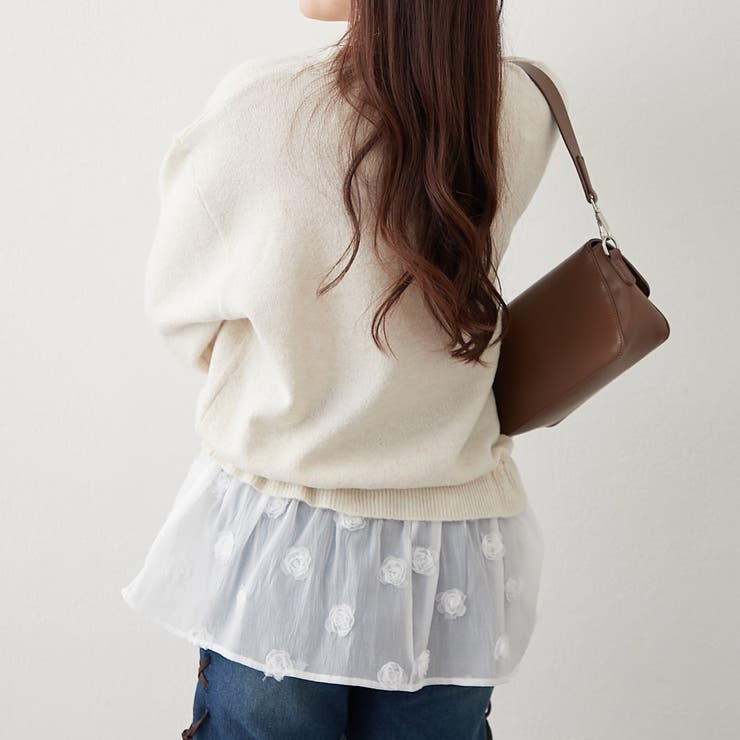 3Dフラワー付ニットチュニック | RMAF　NICE CLAUP / OLIVE des OLIVE | 詳細画像5 