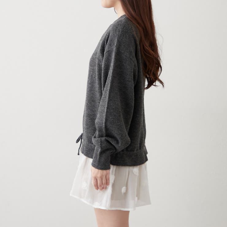 3Dフラワー付ニットチュニック | RMAF　NICE CLAUP / OLIVE des OLIVE | 詳細画像20 