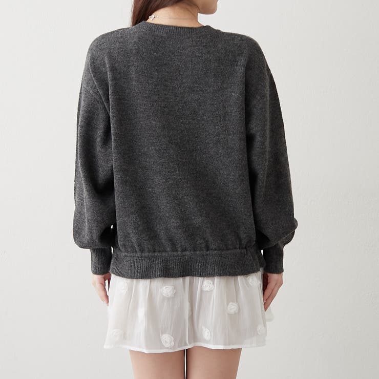 3Dフラワー付ニットチュニック | RMAF　NICE CLAUP / OLIVE des OLIVE | 詳細画像21 