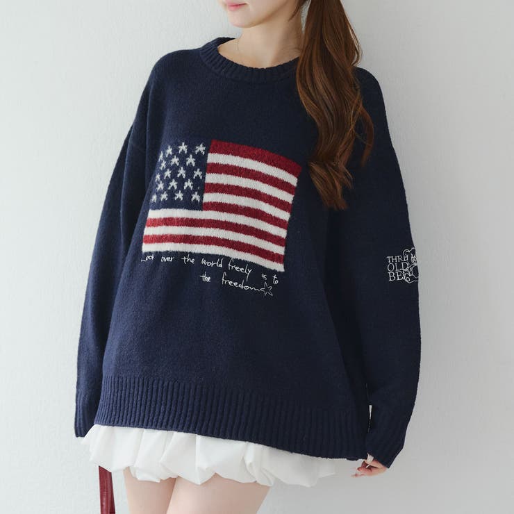 ネイビー | 【柄を選べる】USAニット | RMAF　NICE CLAUP / OLIVE des OLIVE
