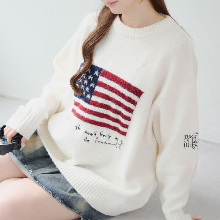 アイボリー | 【柄を選べる】USAニット | RMAF　NICE CLAUP / OLIVE des OLIVE