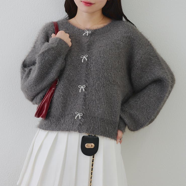 ビジューリボンカーディガン | RMAF　NICE CLAUP / OLIVE des OLIVE | 詳細画像1 