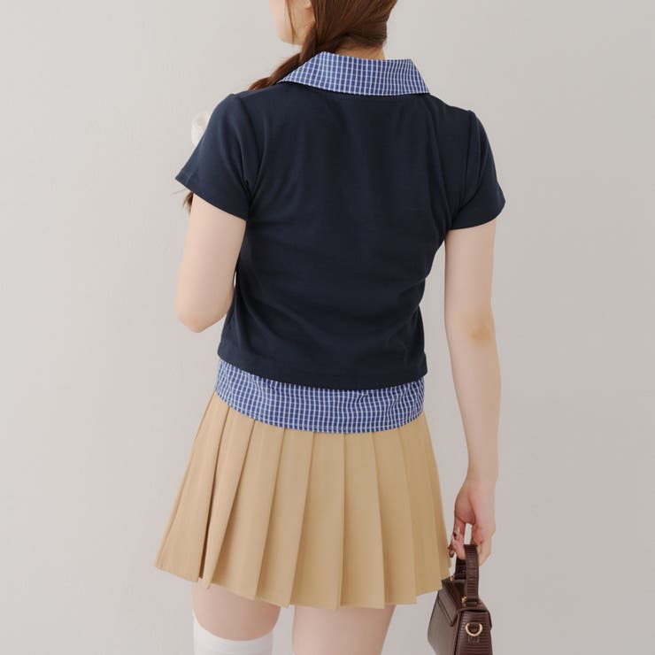 【@re.__mi23セレクト】フェイクシャツレイヤードトップス | RMAF　NICE CLAUP / OLIVE des OLIVE | 詳細画像5 