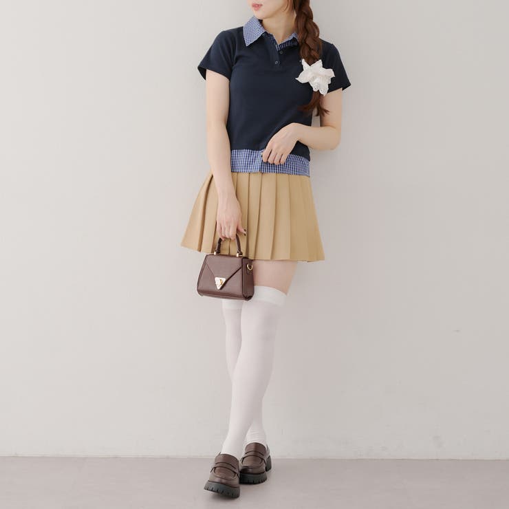 【@re.__mi23セレクト】フェイクシャツレイヤードトップス | RMAF　NICE CLAUP / OLIVE des OLIVE | 詳細画像7 