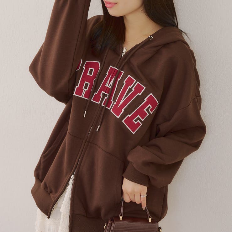 JUEMI ジップパーカー 茶色 Saint Mary Zip-up Hoodie – JUEMI