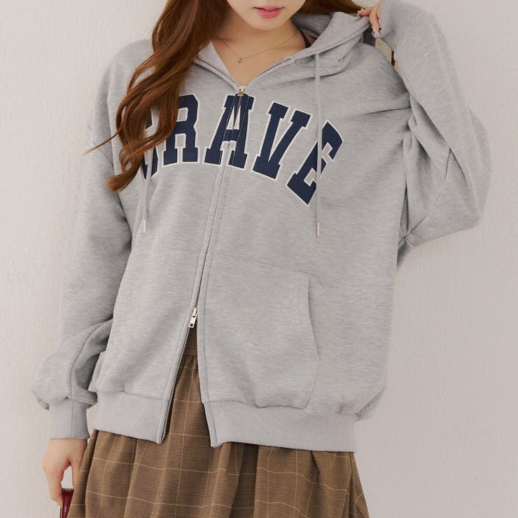 nice claup 花柄プリント ハーフジップパーカー ビッグロゴジップパーカー[品番：OLOW0016527]｜RMAF NICE CLAUP