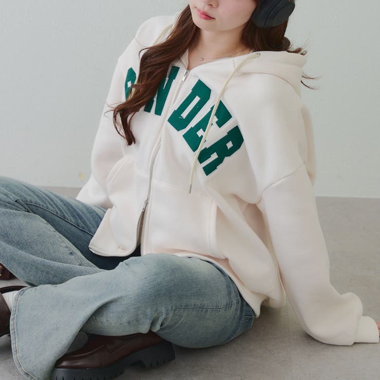 裏起毛 ビッグロゴジップパーカー | RMAF　NICE CLAUP / OLIVE des OLIVE | 詳細画像12 