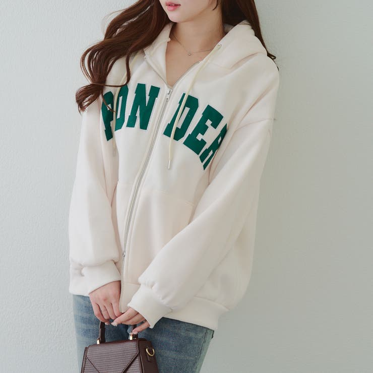 裏起毛 ビッグロゴジップパーカー | RMAF　NICE CLAUP / OLIVE des OLIVE | 詳細画像14 