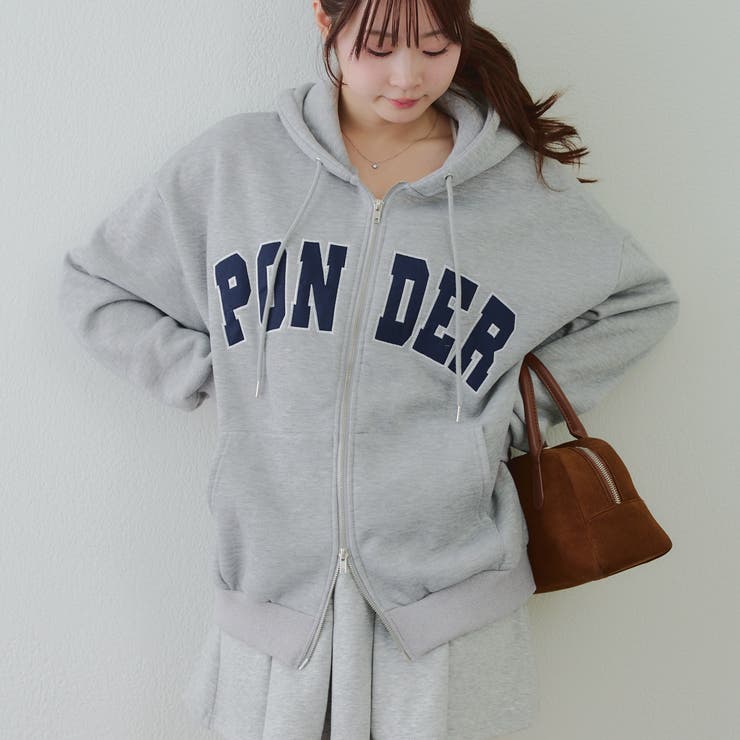 トップグレー | 裏起毛 ビッグロゴジップパーカー | RMAF　NICE CLAUP / OLIVE des OLIVE