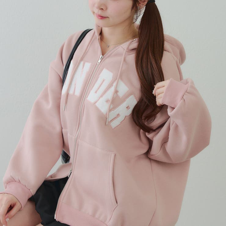 ピンク | 裏起毛 ビッグロゴジップパーカー | RMAF　NICE CLAUP / OLIVE des OLIVE