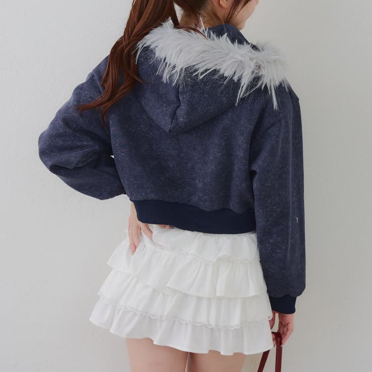 【セットアップ対応】フードファー付キラキラパーカー | RMAF　NICE CLAUP / OLIVE des OLIVE | 詳細画像5 