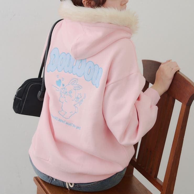 裏起毛 オタ活うさぎパーカー | RMAF　NICE CLAUP / OLIVE des OLIVE | 詳細画像1 