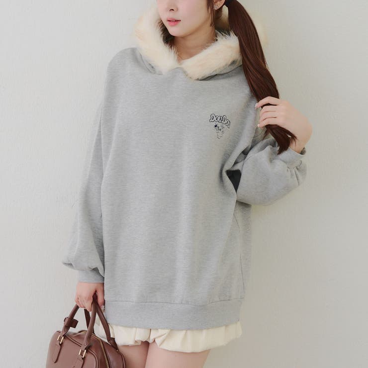 裏起毛 オタ活うさぎパーカー | RMAF　NICE CLAUP / OLIVE des OLIVE | 詳細画像3 