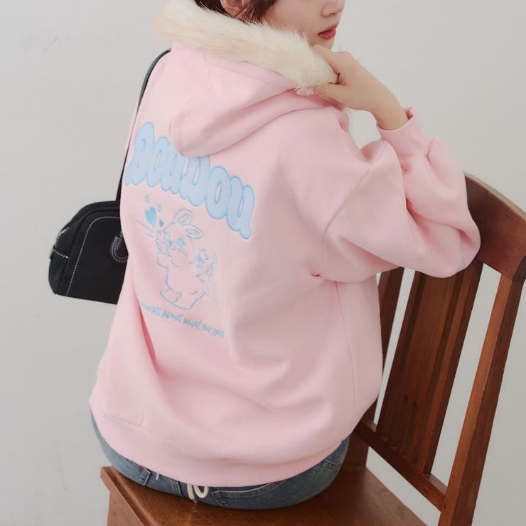 ピンク | 裏起毛 オタ活うさぎパーカー | RMAF　NICE CLAUP / OLIVE des OLIVE