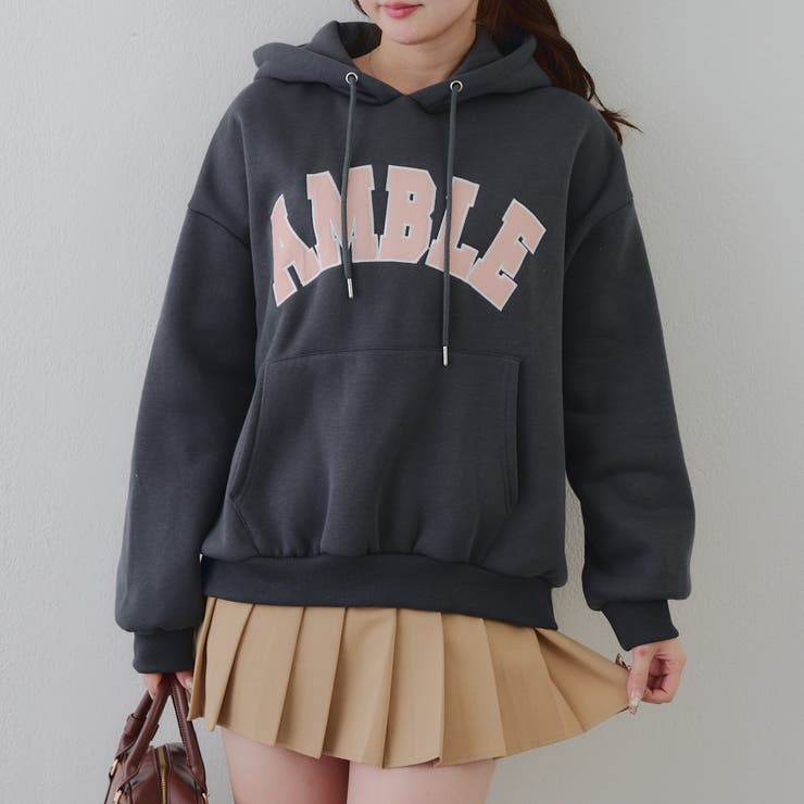 チャコール | 【裏起毛】ロゴフードパーカー | RMAF　NICE CLAUP / OLIVE des OLIVE