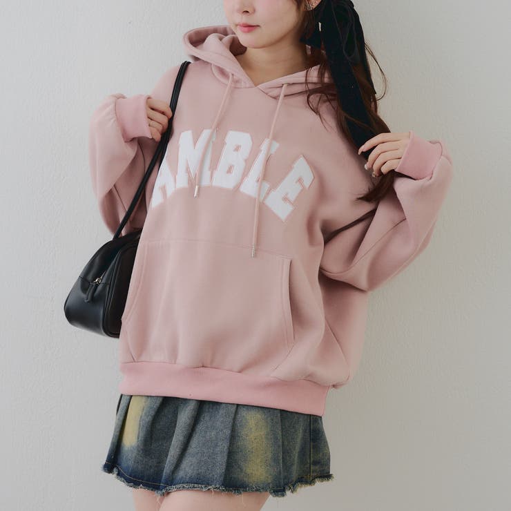 ピンク | 【裏起毛】ロゴフードパーカー | RMAF　NICE CLAUP / OLIVE des OLIVE