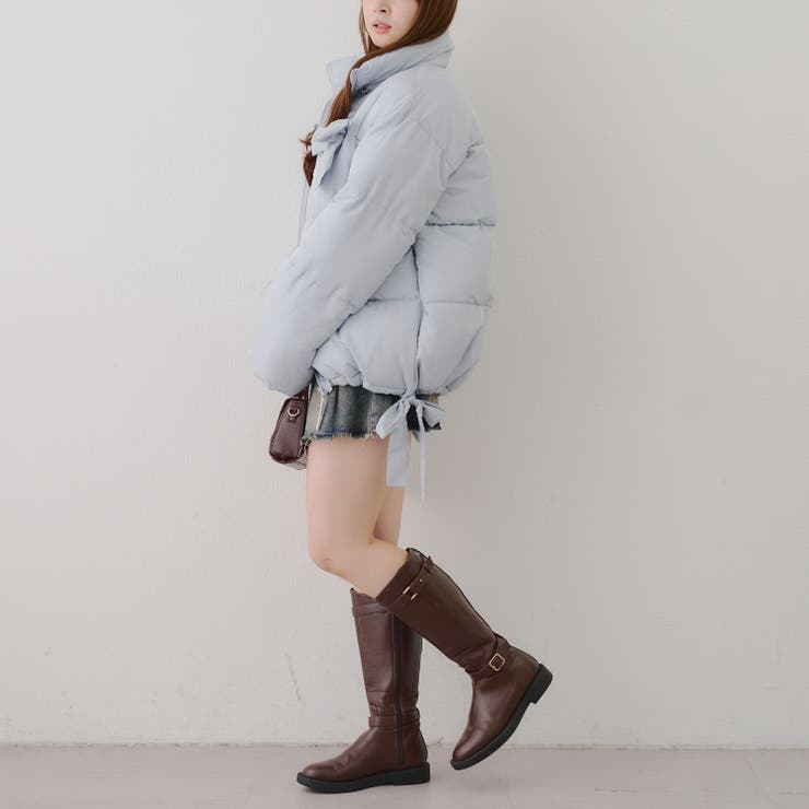リボンが可愛いガーリーアウター♪2WAYリボン中綿ミドル丈ブルゾン | RMAF　NICE CLAUP / OLIVE des OLIVE | 詳細画像8 
