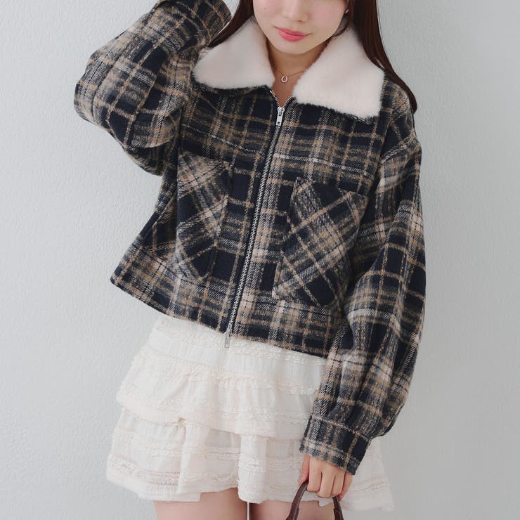 衿ファー付ショートジャケット | RMAF　NICE CLAUP / OLIVE des OLIVE | 詳細画像9 