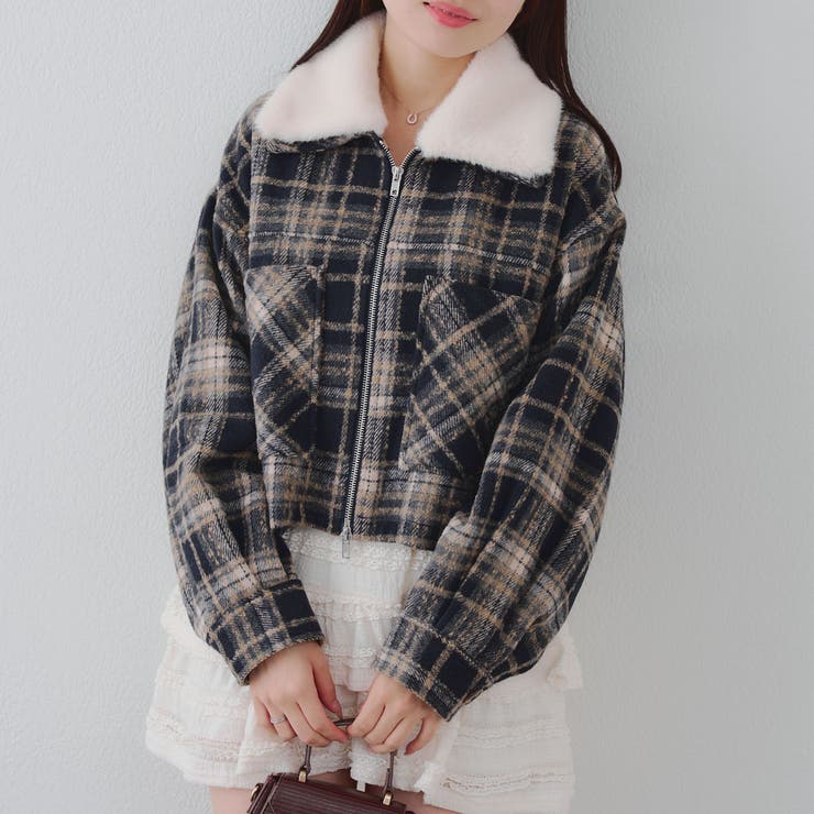 衿ファー付ショートジャケット | RMAF　NICE CLAUP / OLIVE des OLIVE | 詳細画像10 