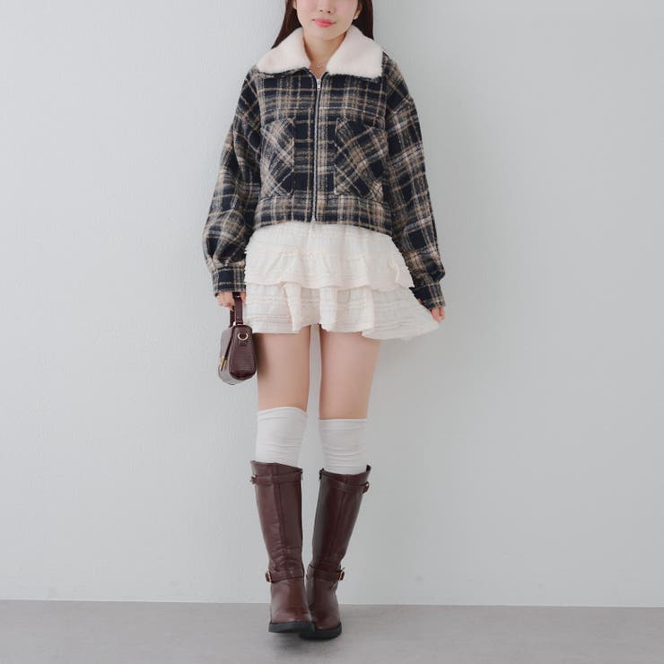 衿ファー付ショートジャケット | RMAF　NICE CLAUP / OLIVE des OLIVE | 詳細画像13 