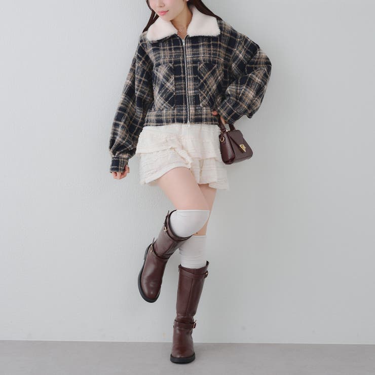 衿ファー付ショートジャケット | RMAF　NICE CLAUP / OLIVE des OLIVE | 詳細画像14 