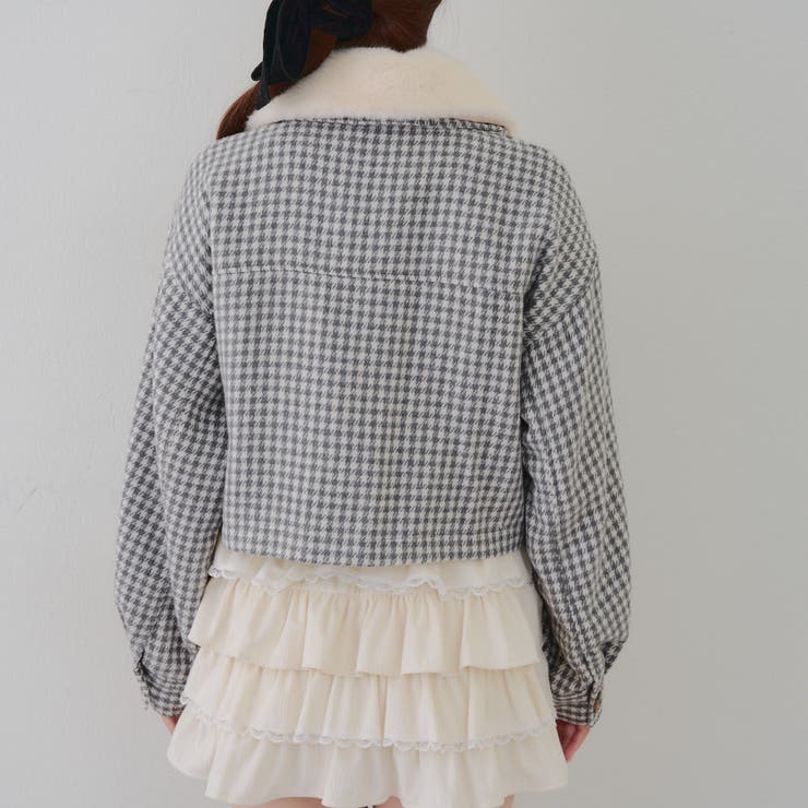 ショートファージレ 衿ファー付ショートジャケット[品番：OLOW0016950]｜RMAF NICE CLAUP