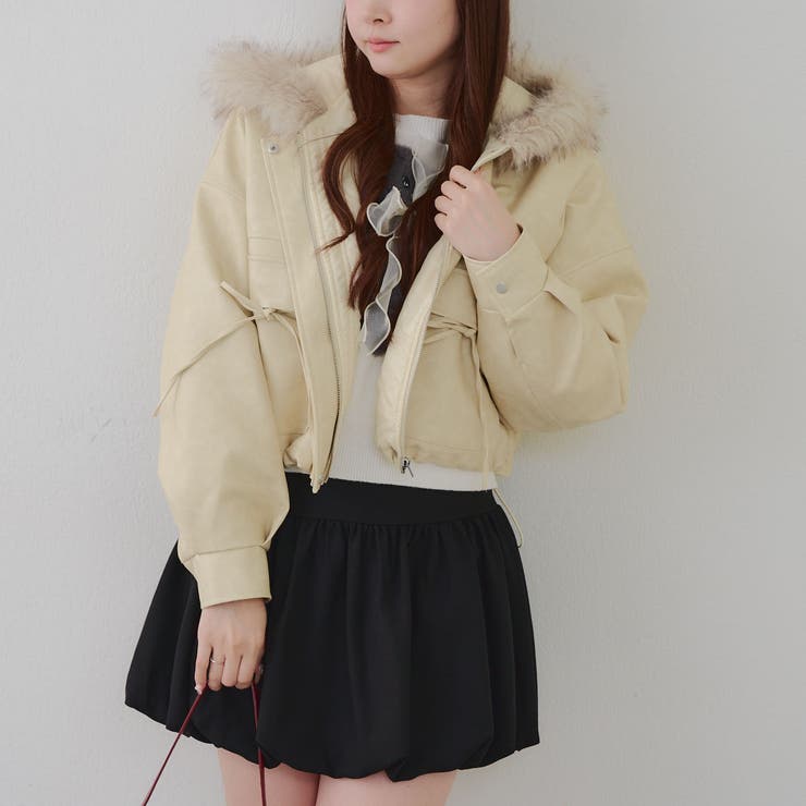 フードファーリボンブルゾン | RMAF　NICE CLAUP / OLIVE des OLIVE | 詳細画像10 