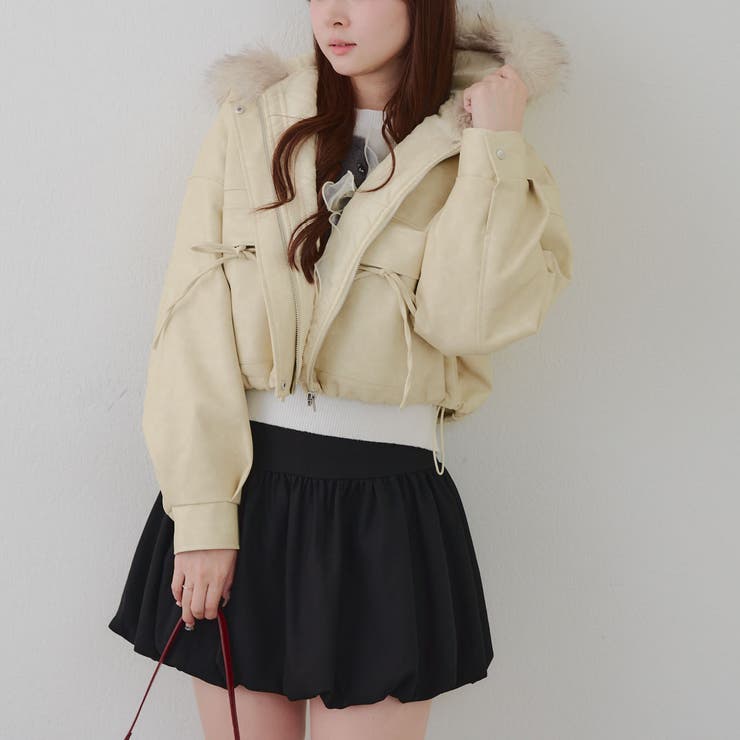 フードファーリボンブルゾン | RMAF　NICE CLAUP / OLIVE des OLIVE | 詳細画像11 