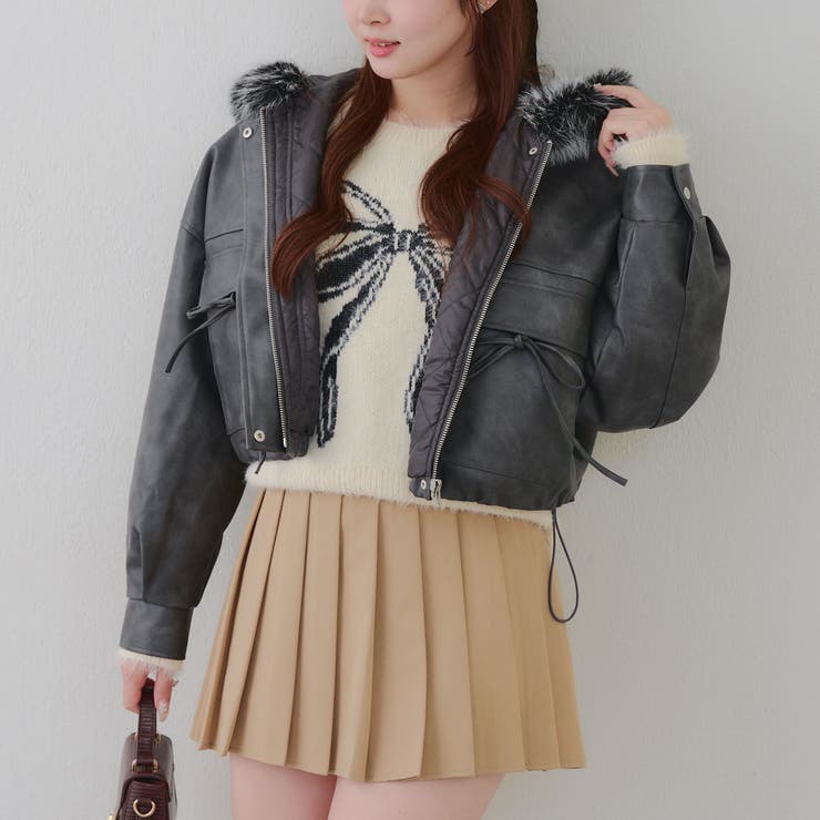 フードファーリボンブルゾン | RMAF　NICE CLAUP / OLIVE des OLIVE | 詳細画像18 