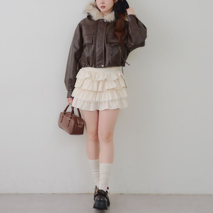 フードファーリボンブルゾン | RMAF　NICE CLAUP / OLIVE des OLIVE | 詳細画像5 