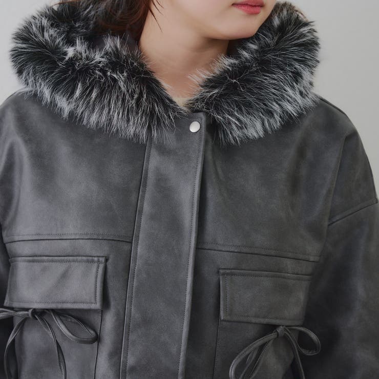 フードファーリボンブルゾン | RMAF　NICE CLAUP / OLIVE des OLIVE | 詳細画像28 