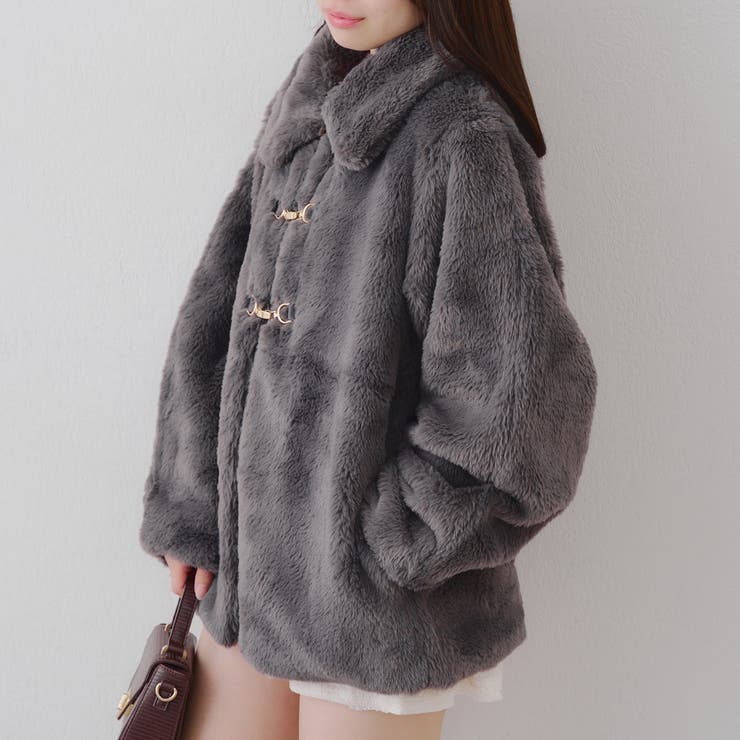 ラビットファービット付きミドルコート | RMAF　NICE CLAUP / OLIVE des OLIVE | 詳細画像3 