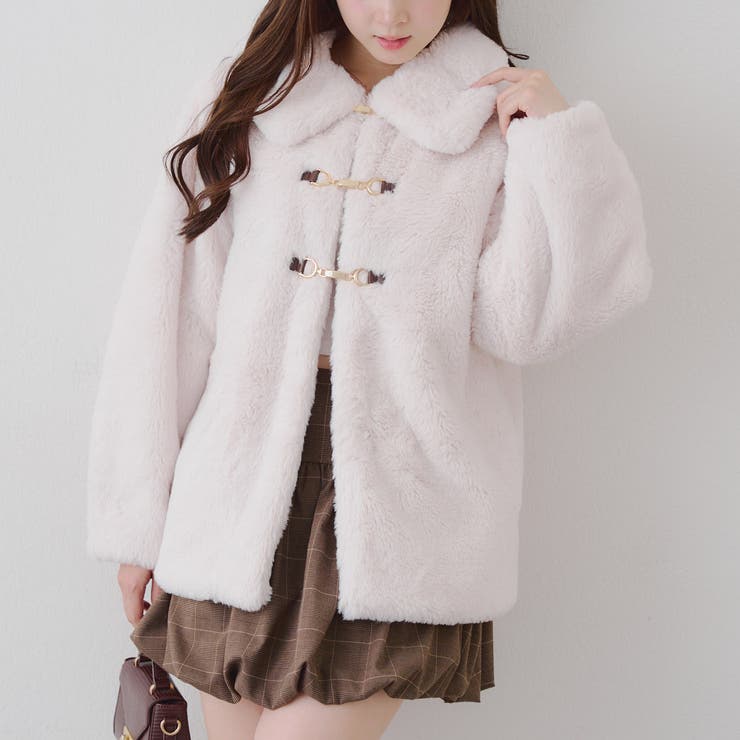 アイボリー | ラビットファービット付きミドルコート | RMAF　NICE CLAUP / OLIVE des OLIVE