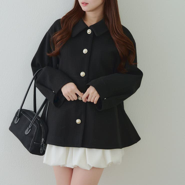 ミドル丈ペプラムコート | RMAF　NICE CLAUP / OLIVE des OLIVE | 詳細画像4 