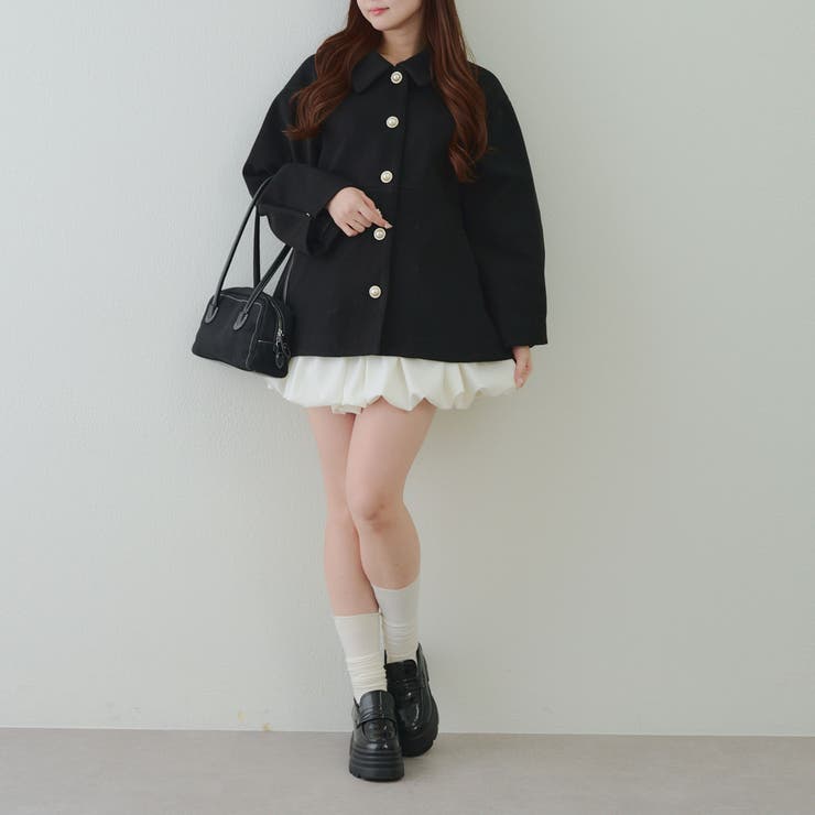 ♡【美品】日本製em. ペプラムコート♡ ミドル丈ペプラムコート[品番：OLOW0017040]｜RMAF NICE CLAUP