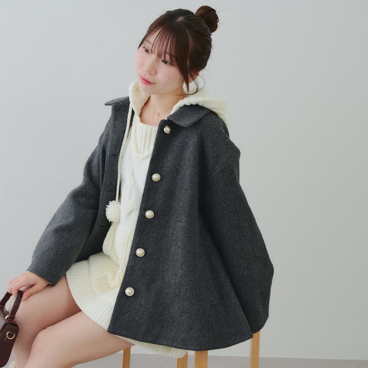 ミドル丈ペプラムコート | RMAF　NICE CLAUP / OLIVE des OLIVE | 詳細画像14 