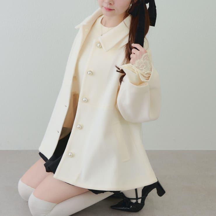 ミドル丈ペプラムコート | RMAF　NICE CLAUP / OLIVE des OLIVE | 詳細画像31 