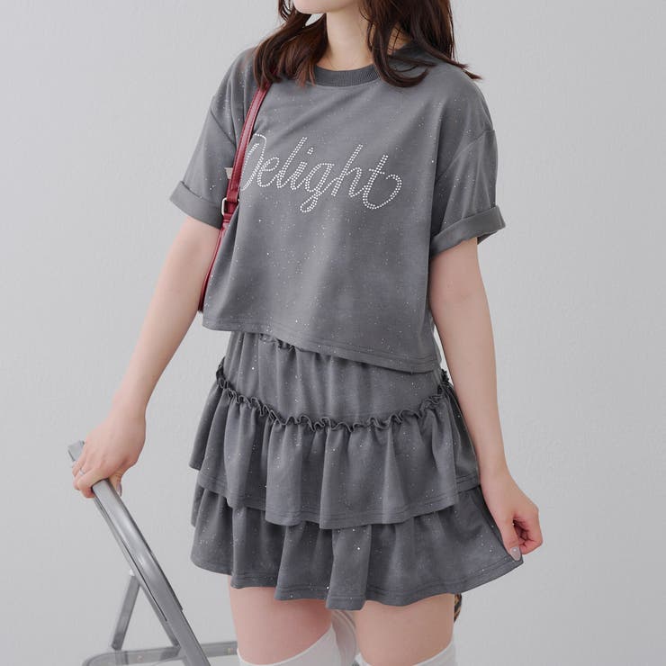【セットアップ】キラキラTシャツ&ミニスカート | RMAF　NICE CLAUP / OLIVE des OLIVE | 詳細画像2 