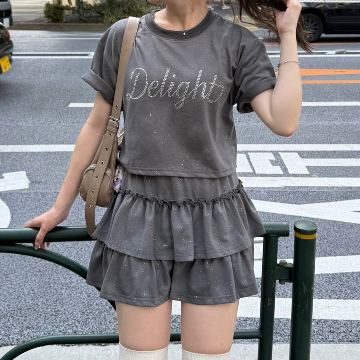 【セットアップ】キラキラTシャツ&ミニスカート | RMAF　NICE CLAUP / OLIVE des OLIVE | 詳細画像1 