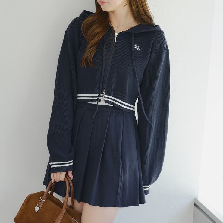 【セットアップ】ニットラインパーカー & ミニスカート | RMAF　NICE CLAUP / OLIVE des OLIVE | 詳細画像3 