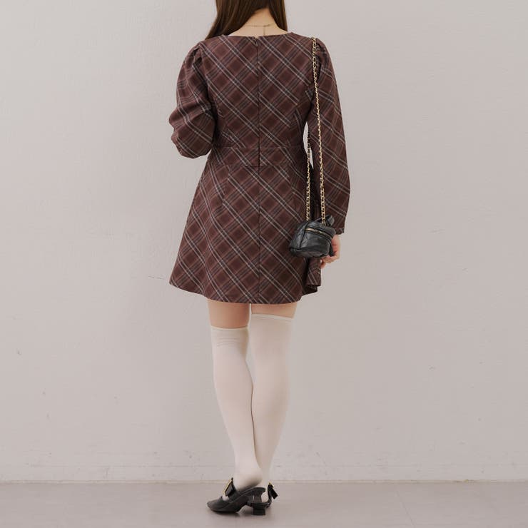 スクエアチェックミニワンピース | RMAF NICE CLAUP / OLIVE des OLIVE | 詳細画像11