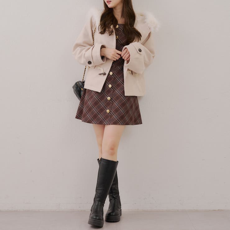 スクエアチェックミニワンピース | RMAF NICE CLAUP / OLIVE des OLIVE | 詳細画像15