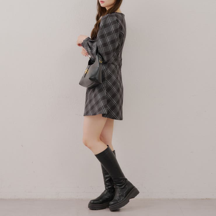 スクエアチェックミニワンピース | RMAF NICE CLAUP / OLIVE des OLIVE | 詳細画像23