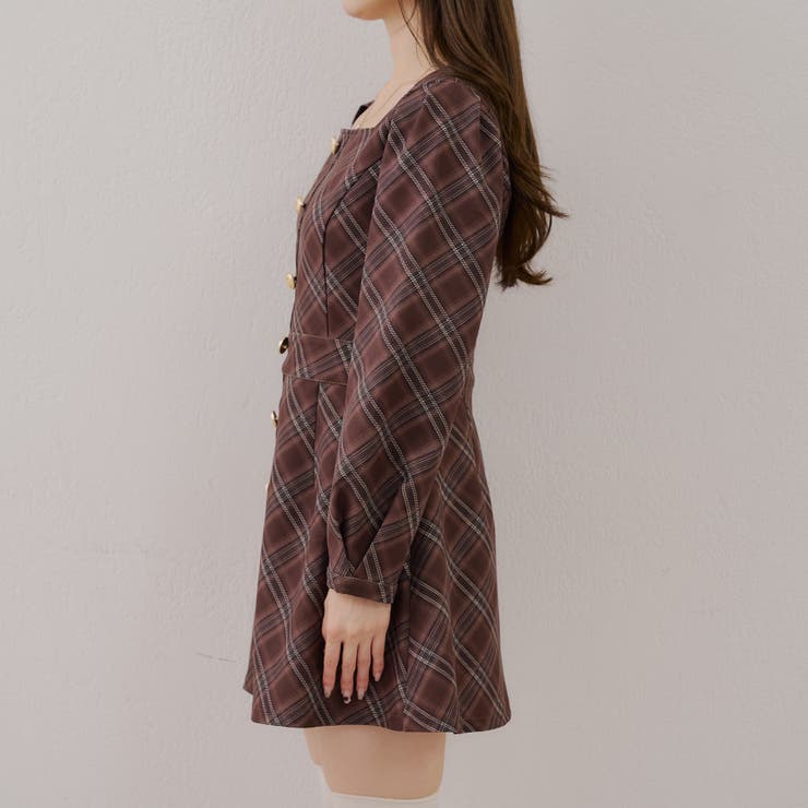 スクエアチェックミニワンピース[品番：OLOW0016767]｜RMAF NICE