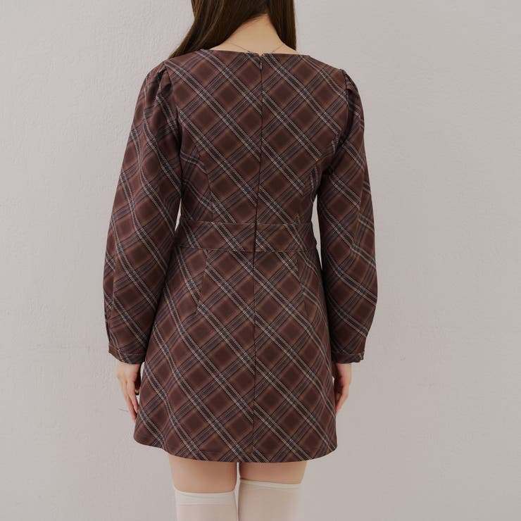 スクエアチェックミニワンピース[品番：OLOW0016767]｜RMAF NICE