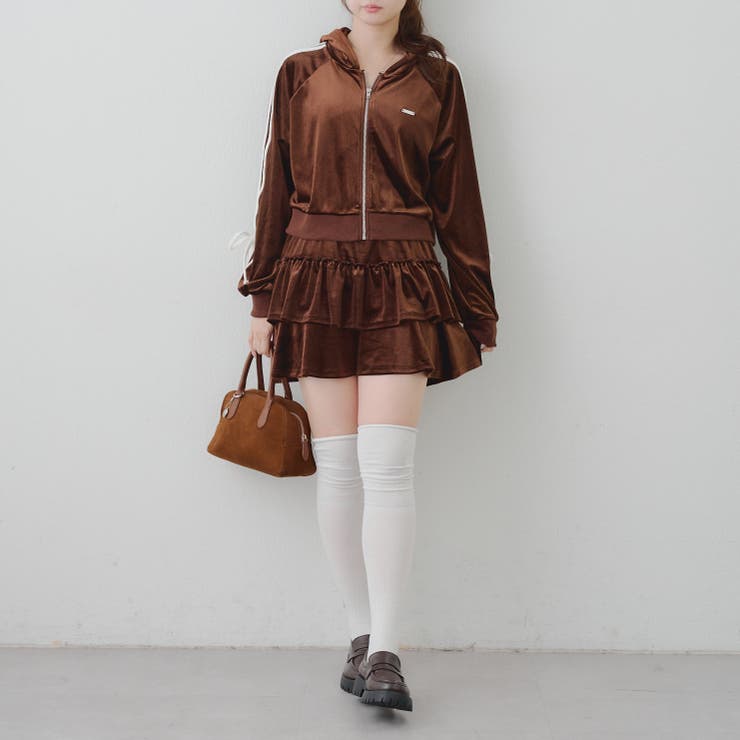 【セットアップ】袖リボンベロアパーカー & ミニスカート | RMAF　NICE CLAUP / OLIVE des OLIVE | 詳細画像15 