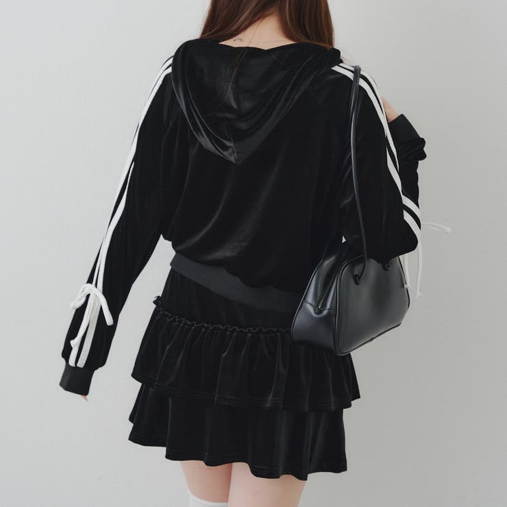 【セットアップ】袖リボンベロアパーカー & ミニスカート | RMAF　NICE CLAUP / OLIVE des OLIVE | 詳細画像5 