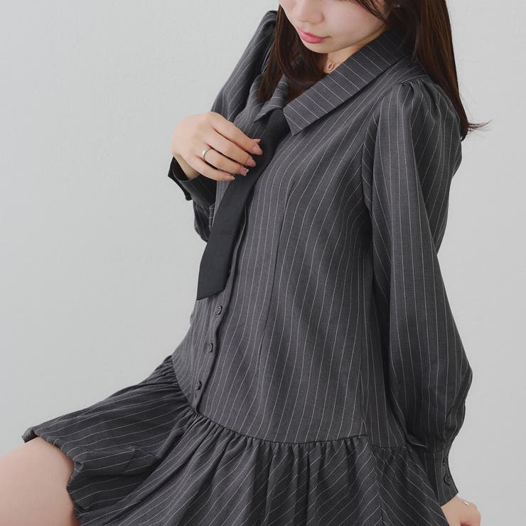 ネクタイ付裾バルーンミニワンピース | RMAF　NICE CLAUP / OLIVE des OLIVE | 詳細画像34 