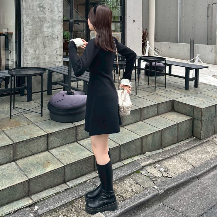 フェザー衿リブニットワンピース | RMAF　NICE CLAUP / OLIVE des OLIVE | 詳細画像11 